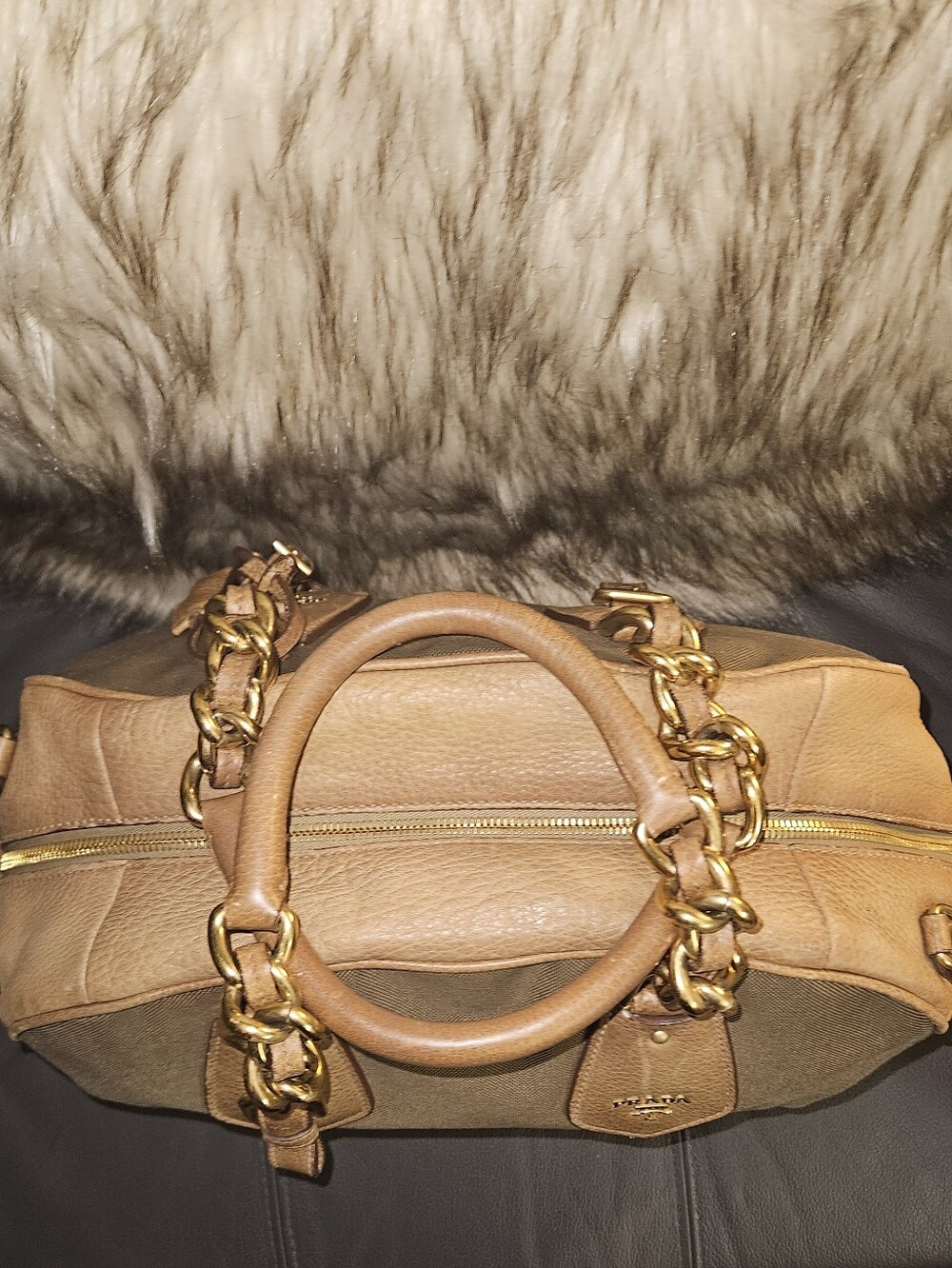 PradaLogo Jacquard Shoulder Bag - Picture 13 of 14